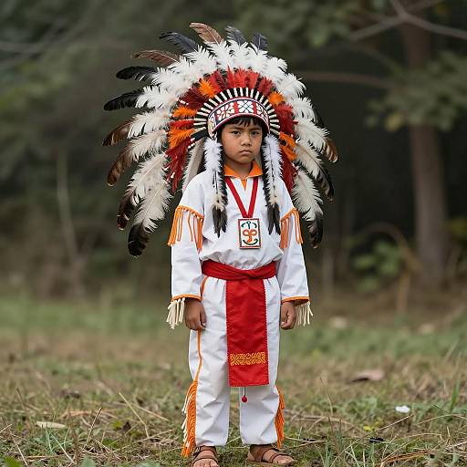 Vibrant Feather Costume at Festival