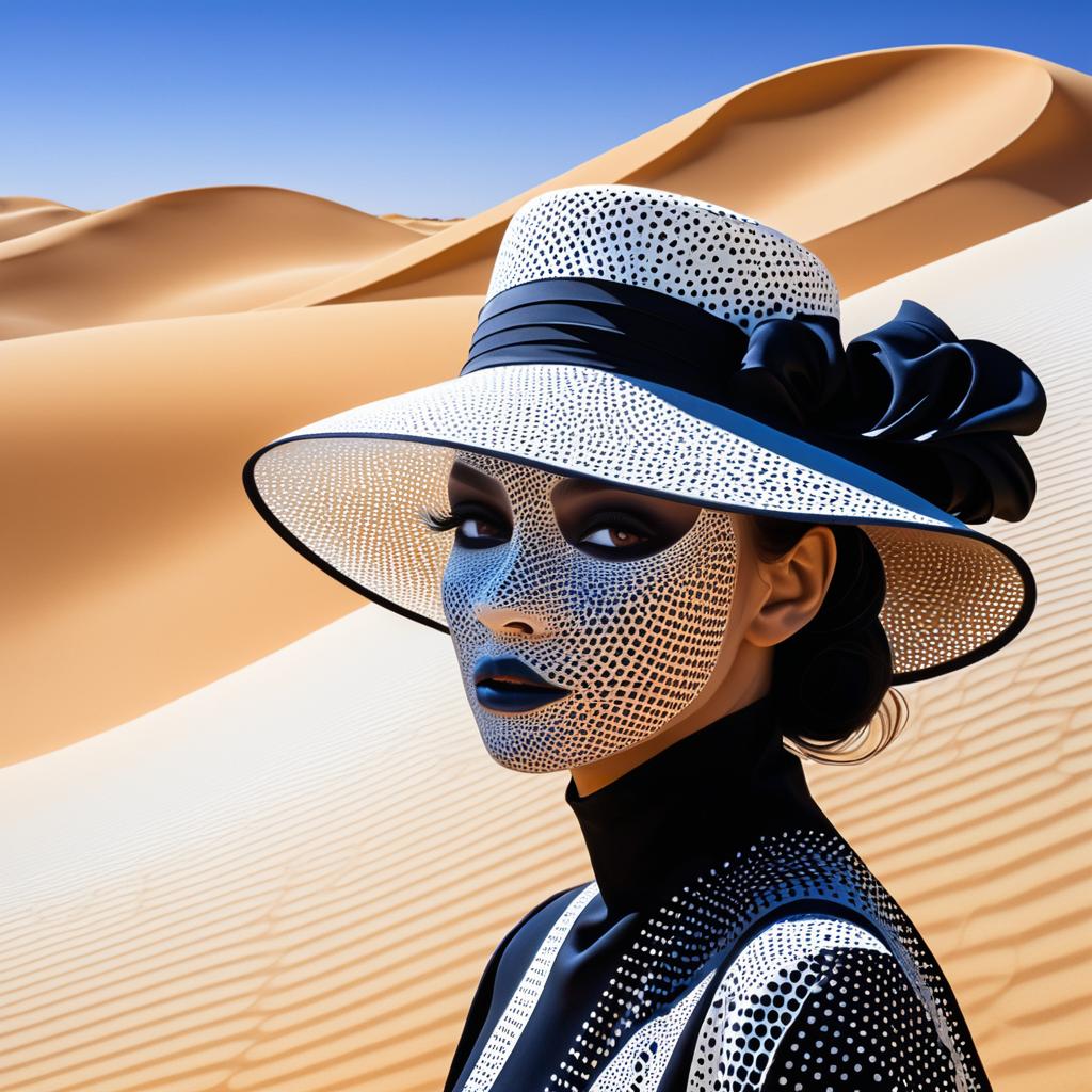 Haute Couture in Shadowy Desert Dunes