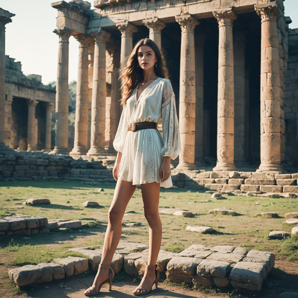 Ethereal Fashion in Ancient Ruins