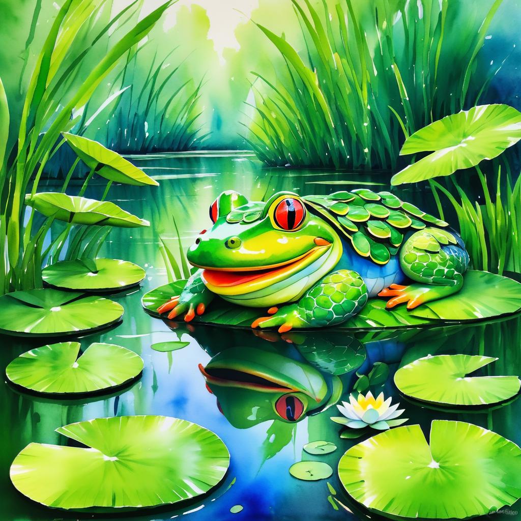 Whimsical Kappa by the Riverbank