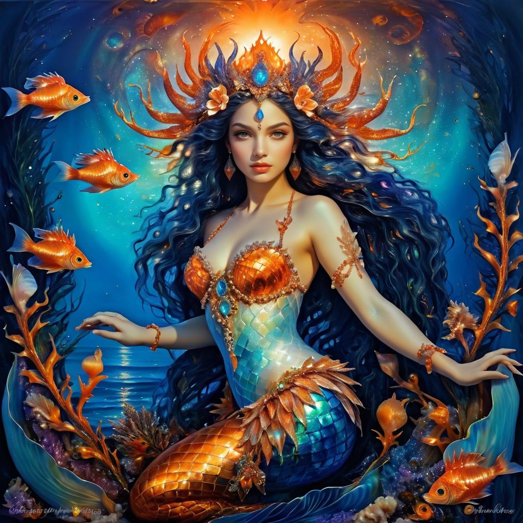 Enchanting Hybrid Mermaid in Surreal Art