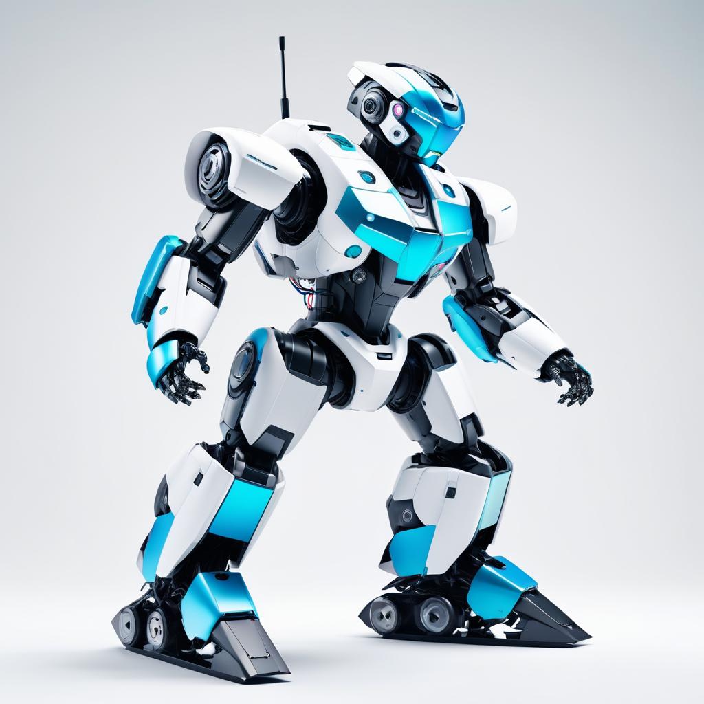 Cinematic Full-Body Robot in Vibrant Colors