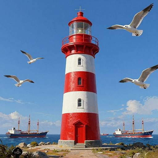 Vibrant Classic Maritime Lighthouse