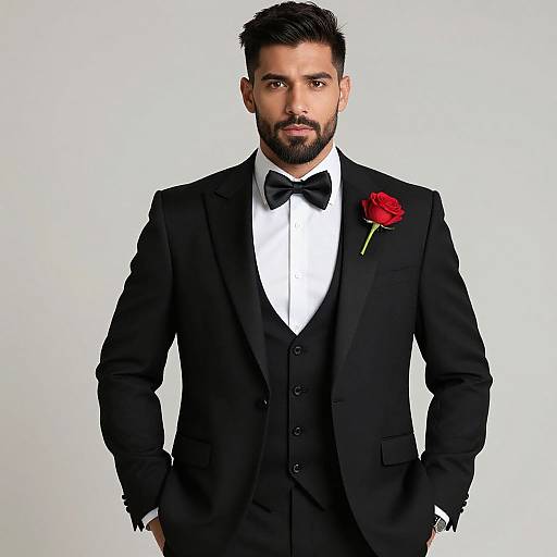 Blackberry Suit Groom Portrait