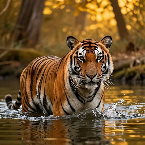 Majestic Tiger Emerging from Water
