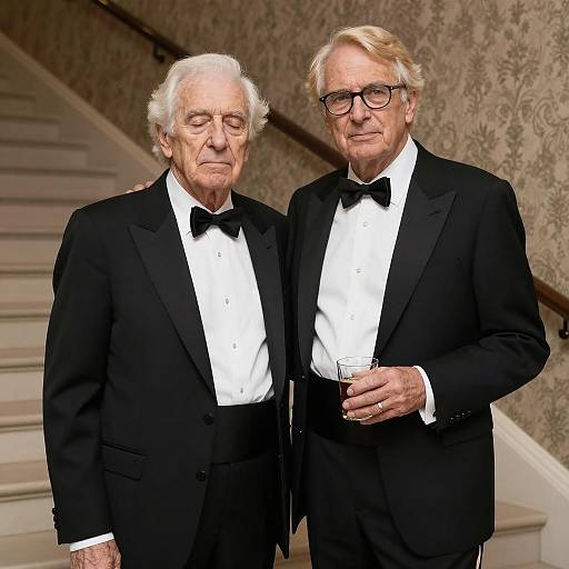 Elegant Companionship: Two Men in Tuxedos