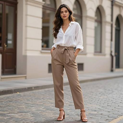 Chic Street Style in Brown Pants