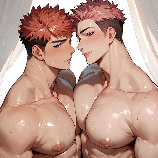 Anime Boys with Symmetrical Docking Pecs