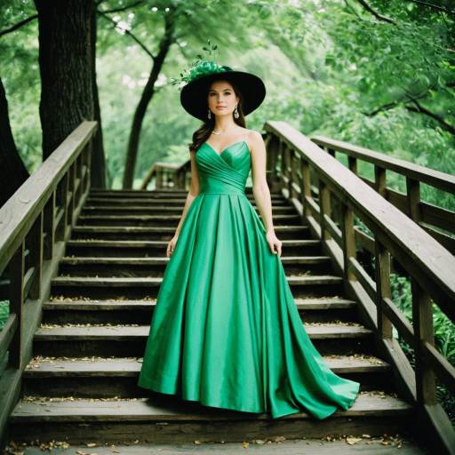 Elegant Solo Bride in Green Dress