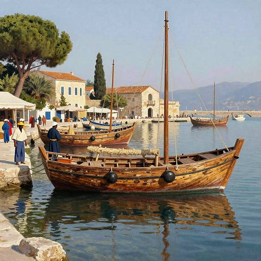 Ancient Roman Harbor at Dawn