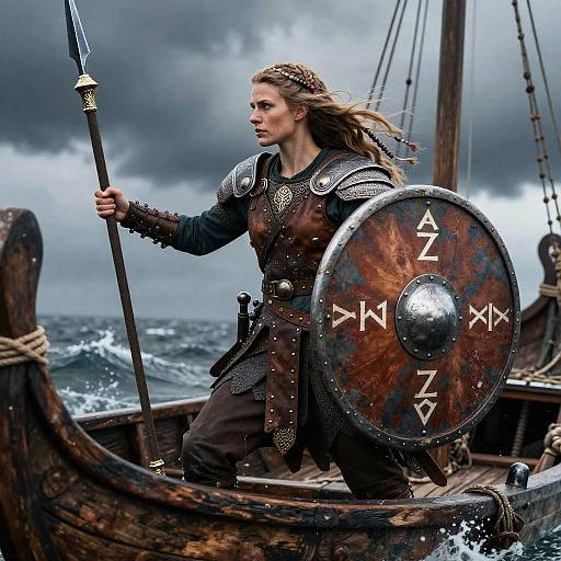 Heroic Female Viking Shield-Maiden