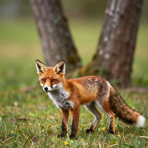 Playful Red Fox Kit in Park