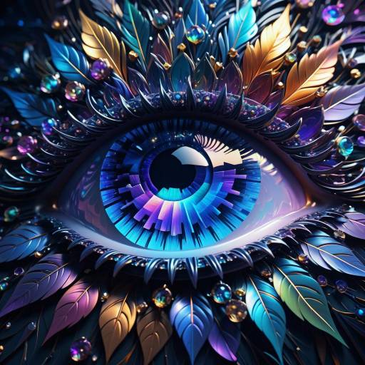 Psychedelic Gemstone Eye Floral Portrait
