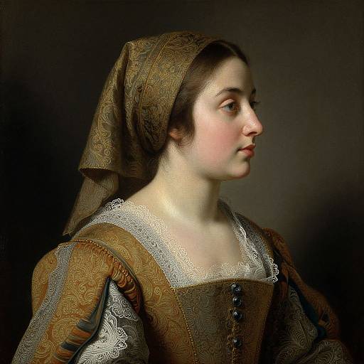 Baroque Style Young Woman Portrait