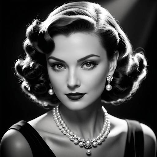 Glamorous Vintage Hollywood Woman Portrait
