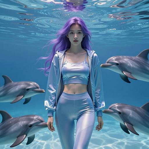 Futuristic Dolphin Themed Digital Artwork