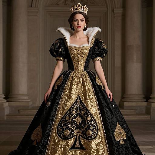 Queen of Spades in Regal Dress