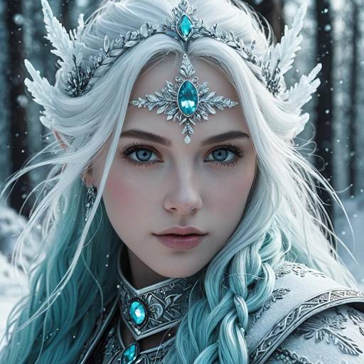Enchanting Frost Maiden in Crystal Splendor Enchanting Frost Maiden in Crystal Splendor