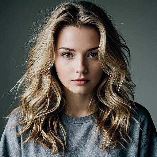Blonde Woman with Wavy Hair
