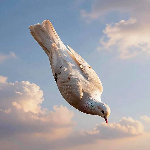 Surreal Upside Down Dove in Sky