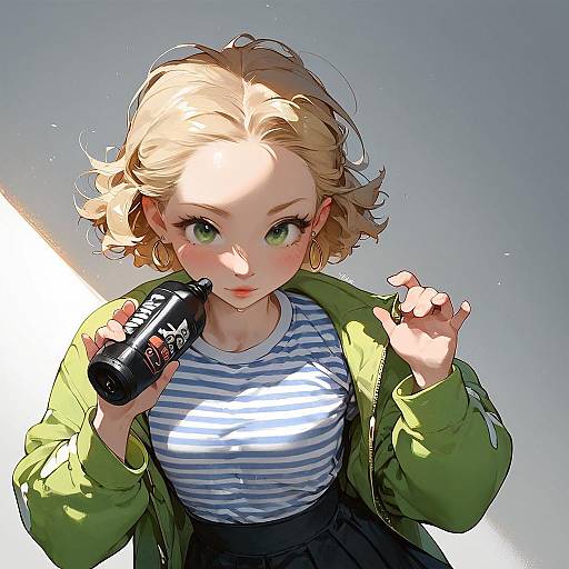 Portrait of Minnie May Hopkins Pulling Pin