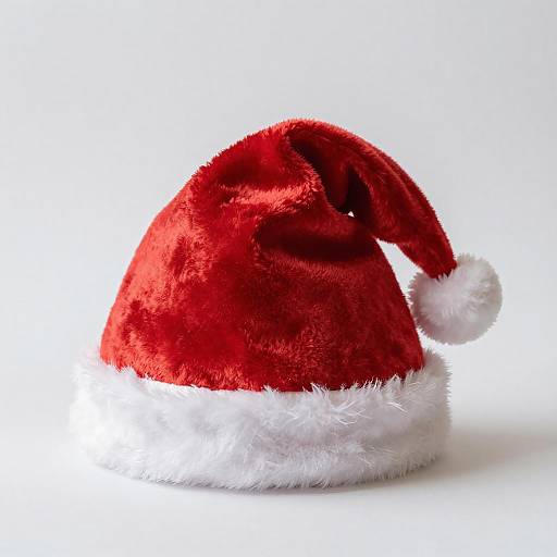 Classic Red Santa Hat on White Background