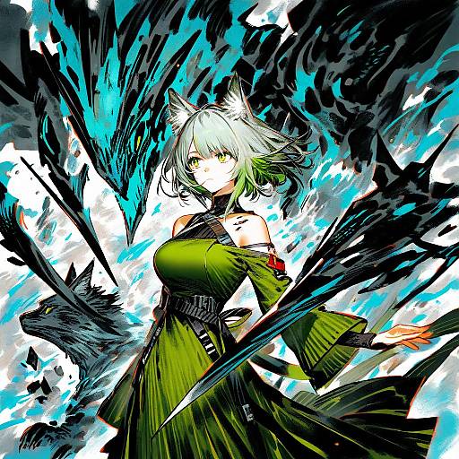 Illustration of Mon3tr (arknights), arknights in the style of Kotteri