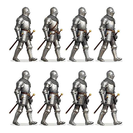 Medieval Knight Walking Animation Sheet