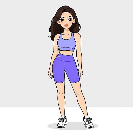 Sporty Chic Woman in Light Blue Outfit