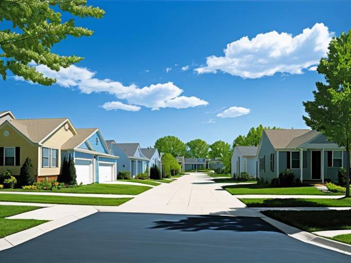 Bright Liminal Space in Suburban Neighborhood