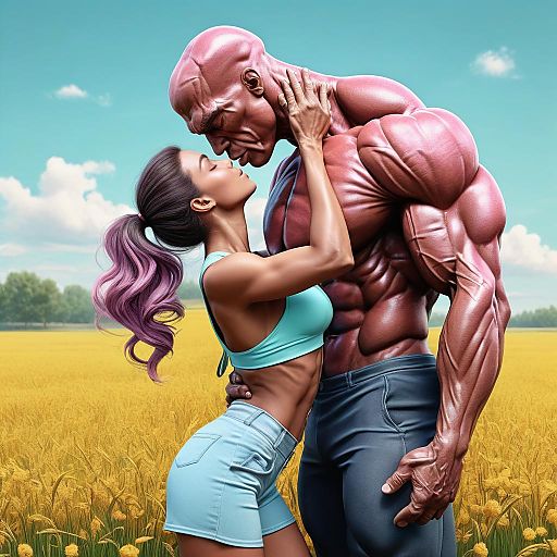 Whimsical Love in a Pastel Field