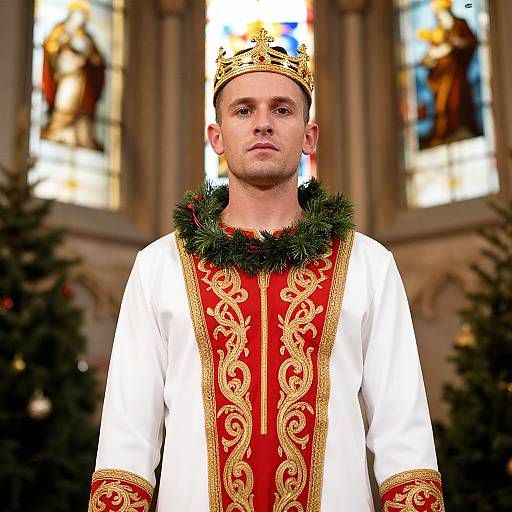 Regal Man in Festive Church Attire