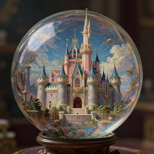 Fantasy Castle Inside Glass Sphere