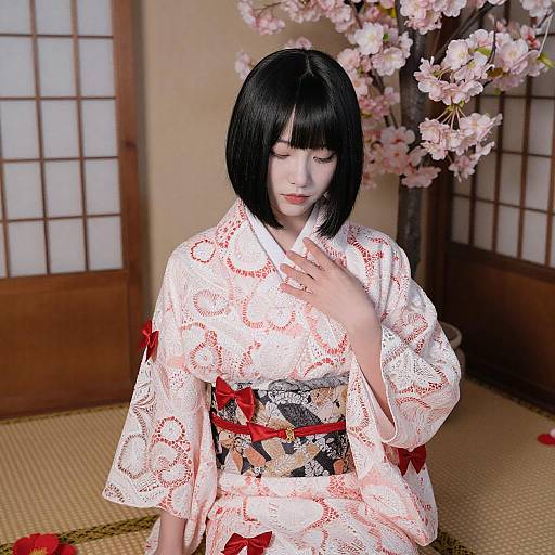 Digital Art of Woman in Kimono