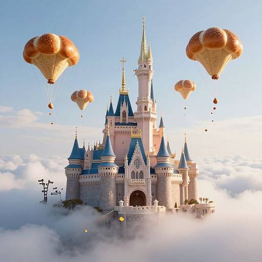 Majestic Castle Floating on Loaf Balloons