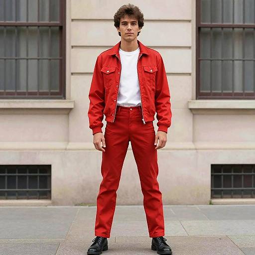 1980s Man in Red Costume