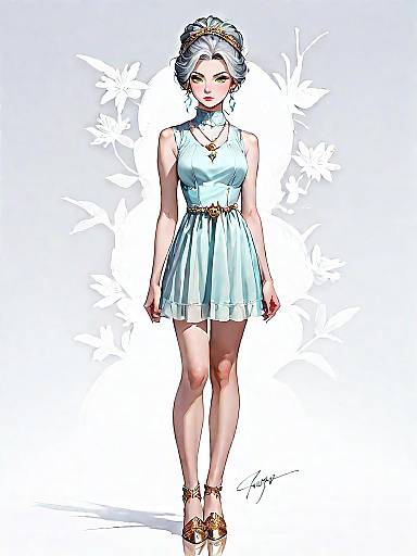 Bohemian Chic Woman in Pale Yellow