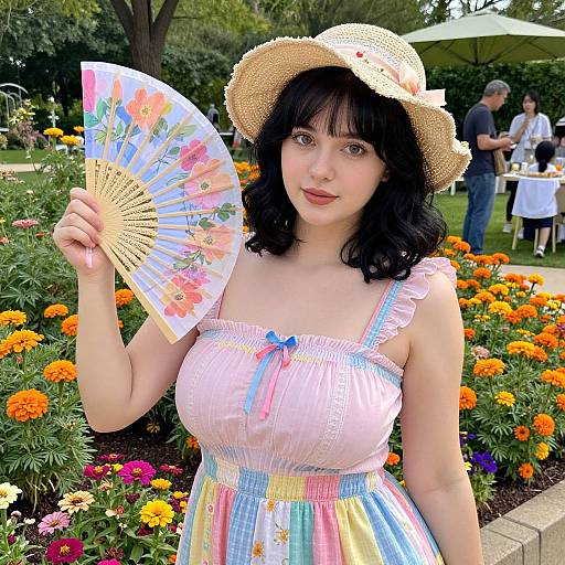 Young Woman at Summer Garden Party