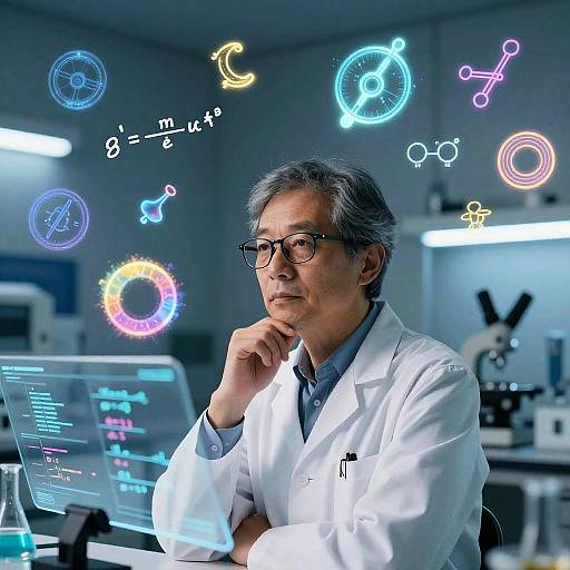 Futuristic Theorist in Digital Lab