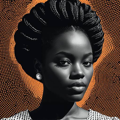 Radiant Nigerian Woman with Twists and Psychedelic Background