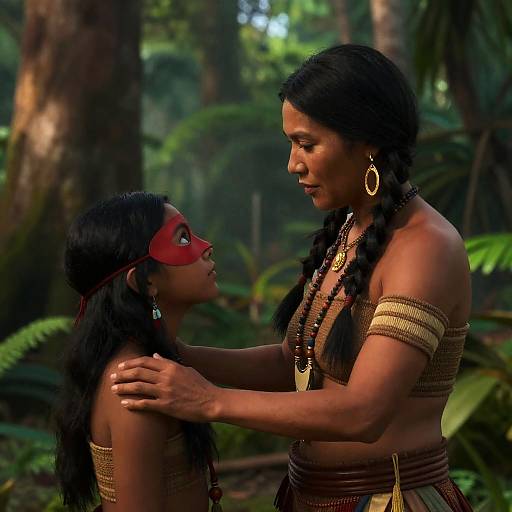 Native American Women in Jungle Setting