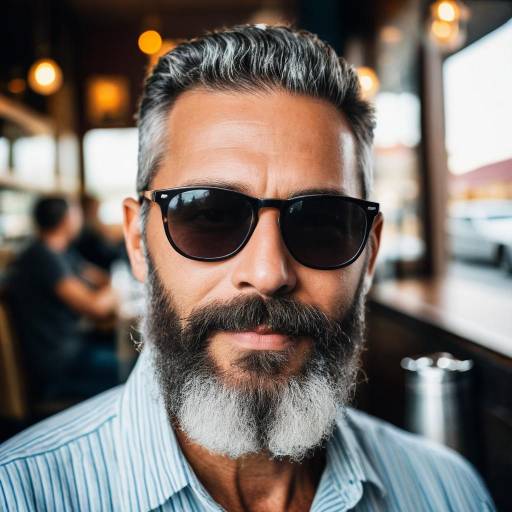 Stylish Man with Salt and Pepper Beard
