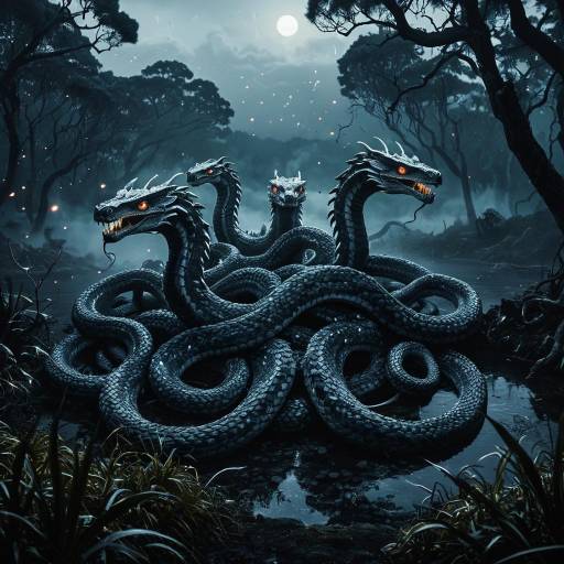 Ancient Hydra in Dark Swamp