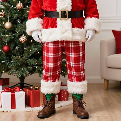 Festive Male Santa Outfit Scene