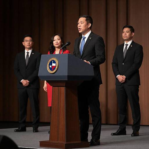Formal Texas Podium Speech Photograph