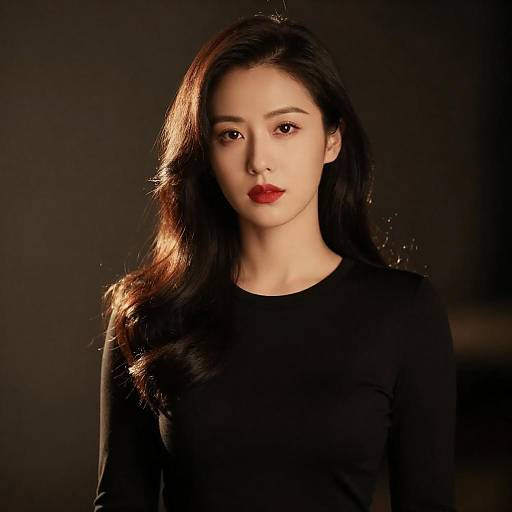 Dramatic Portrait of Woman in Black