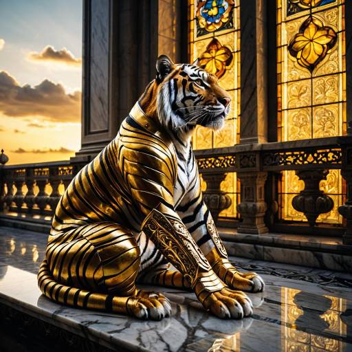 Elegant Bengal Tiger in Golden Armor