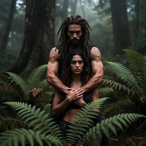 Misty Forest Embrace of Strength