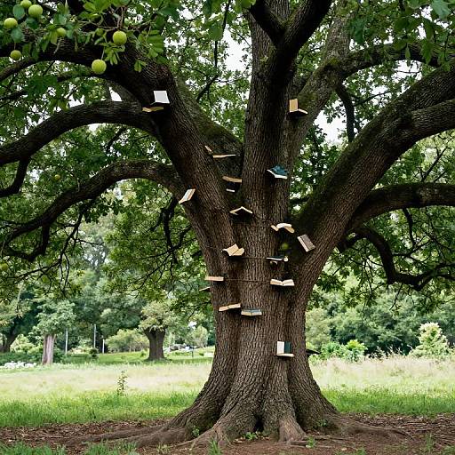 Ancient Tree Bearing Books of Wisdom
