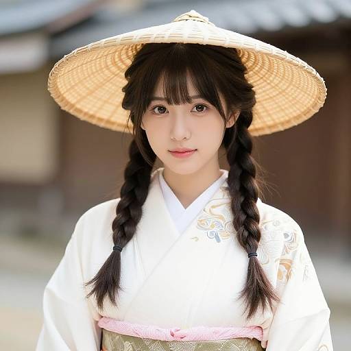 Asian Girl in Traditional Kimono